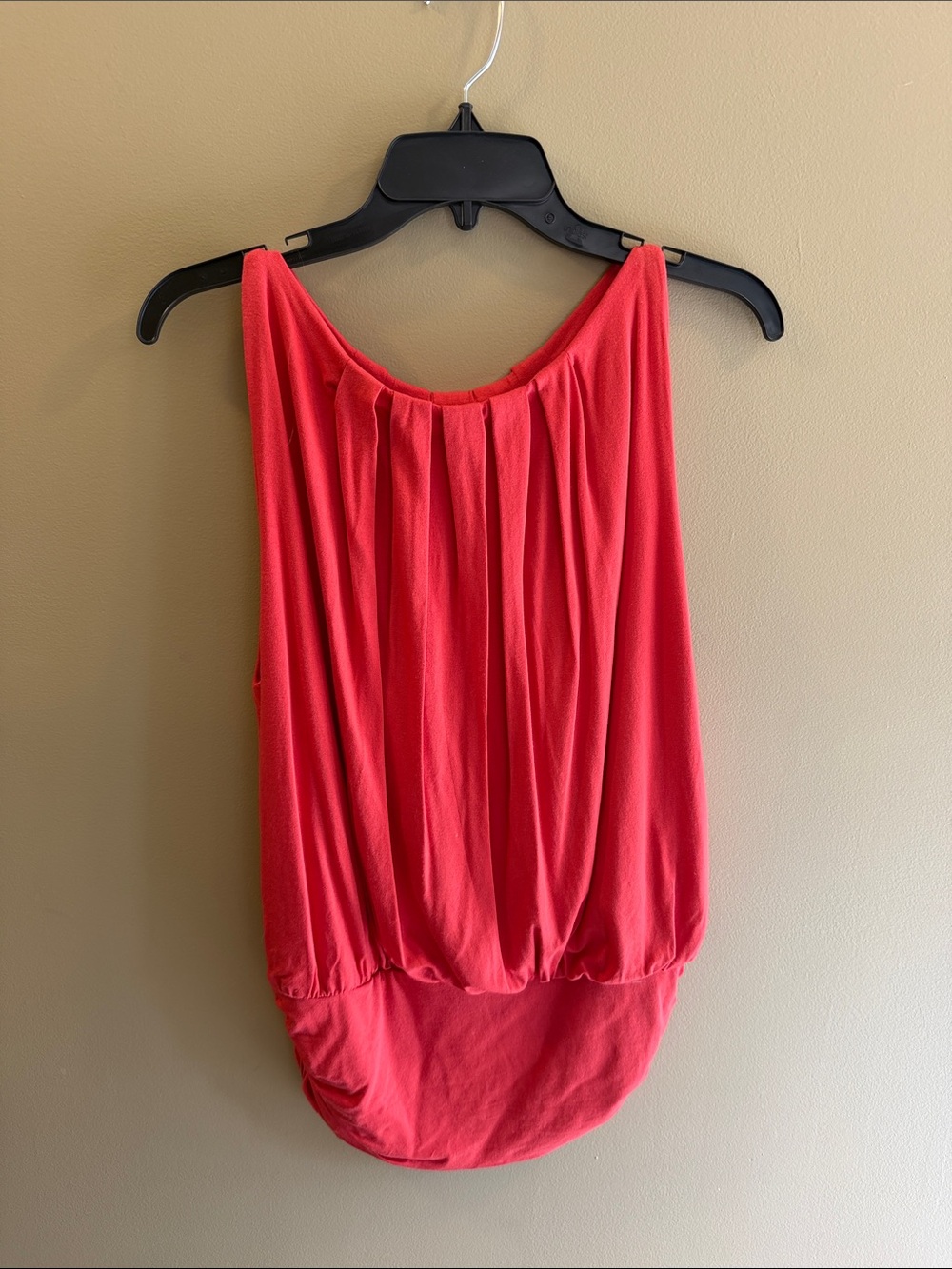 Sleeveless Red Blouson Tank Top